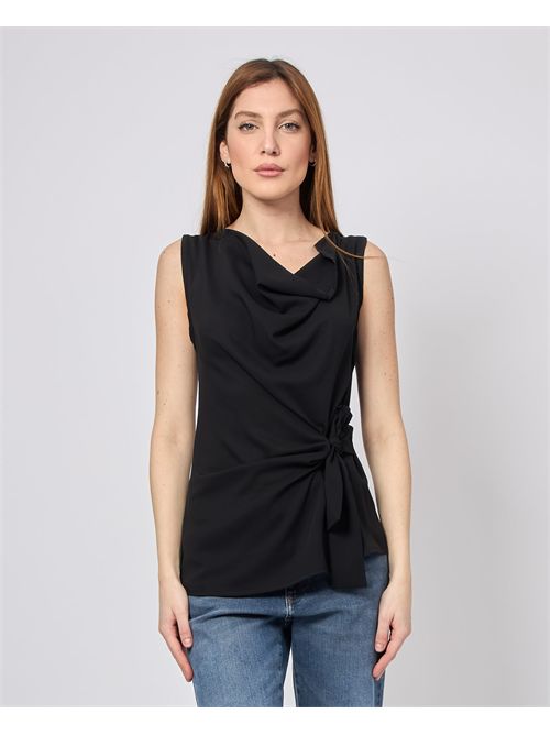 MDM Women's Sleeveless Tank Top with Bow MADEMOISELLE DU MONDE | F310-MDM2007NERO